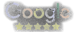 Google 5-Star Reviews Badge Blurred Google reviews graphic with five stars for Folklore Haunted House